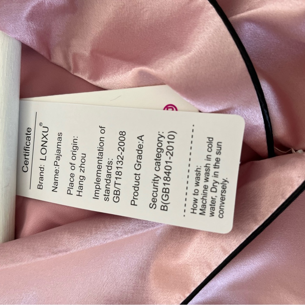 LONXU Medium pink silk pajama set **LUXURIOUS WASHABLE SILK NWT** - Picture 13 of 13